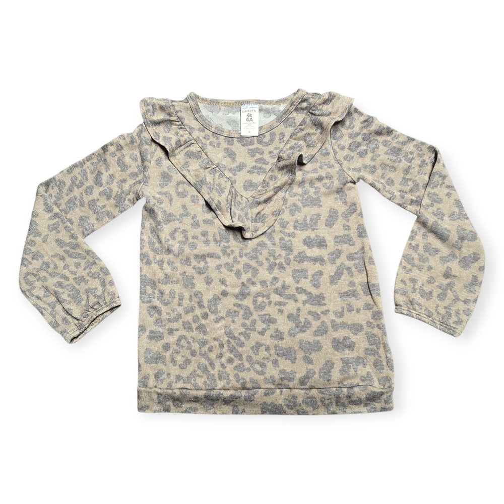 Leopard Print Kids Long Sleeve Top